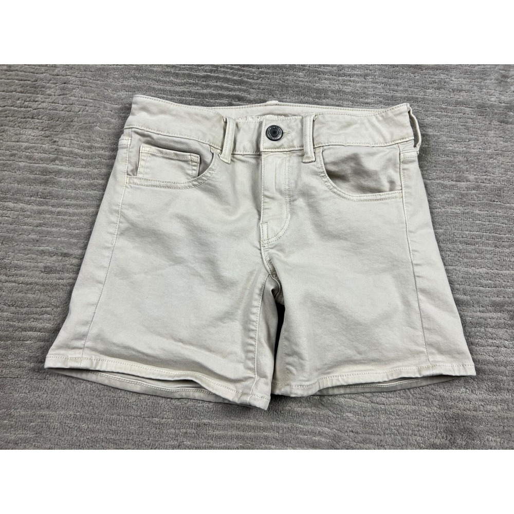 American Eagle Shorts Womens 2 Khaki Midi Super Stretch‎ Tan Casual 5-Pocket